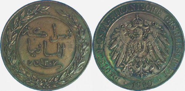 1 Pesa 1890 vz, Bronze, Deutsch Ost Afrika