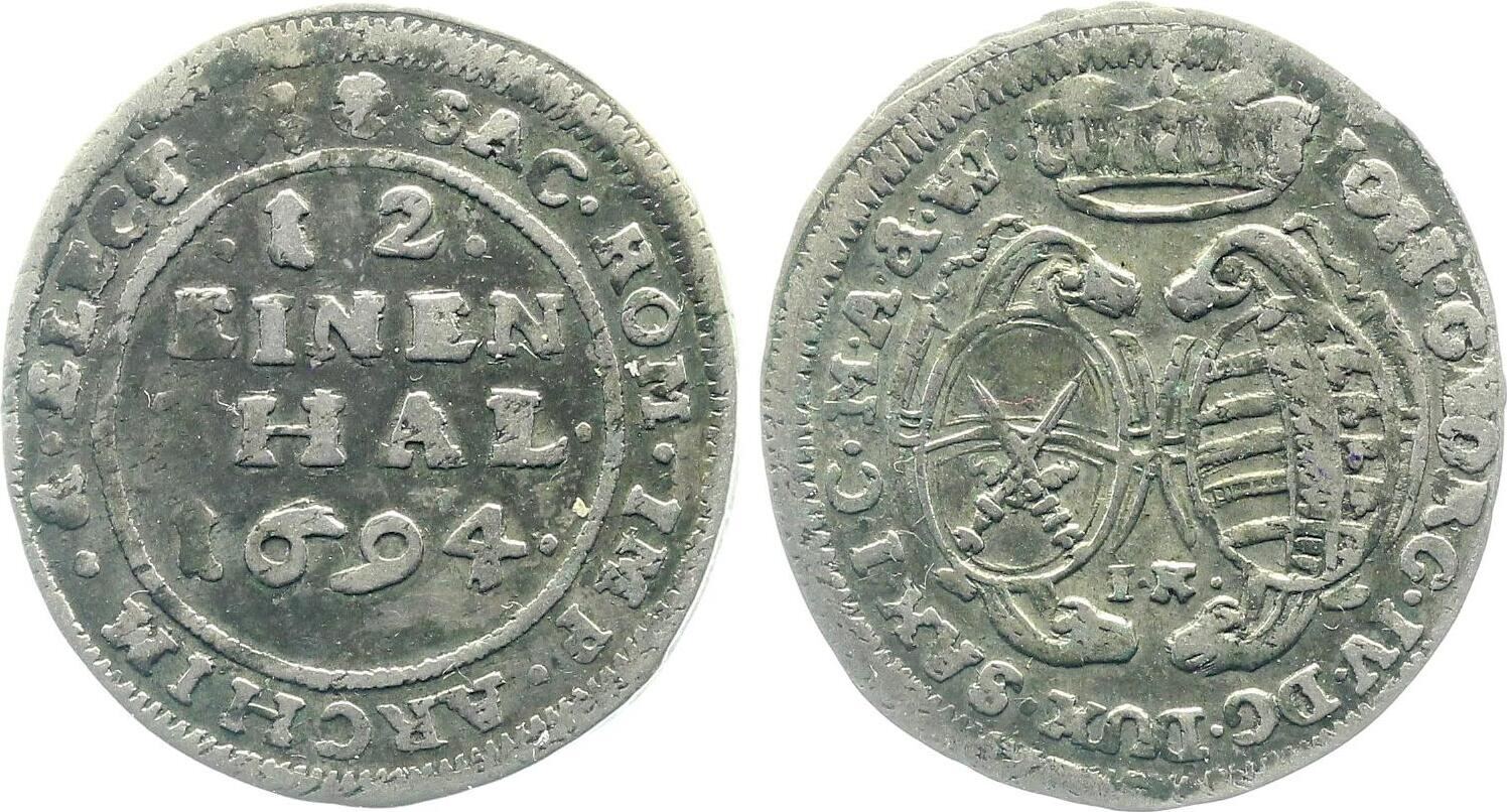 1/12-Taler Sachsen 1694 ss Georg IV