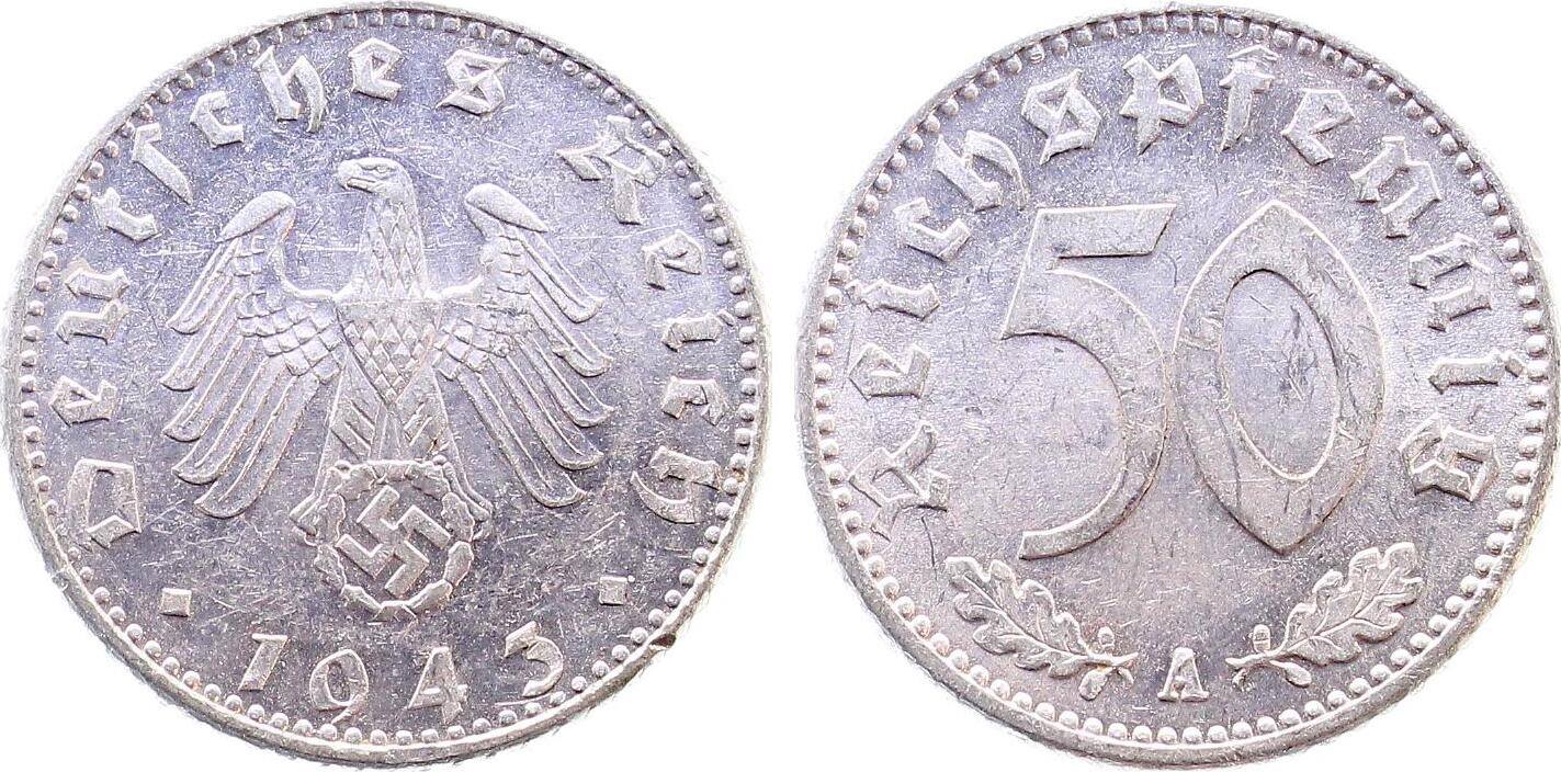 50 Reichspfennig 1943 A vz+ J372
