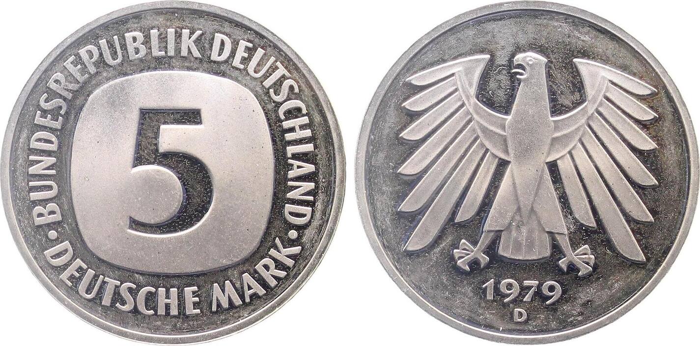 5 DM 1979 D Polierte Platte J415