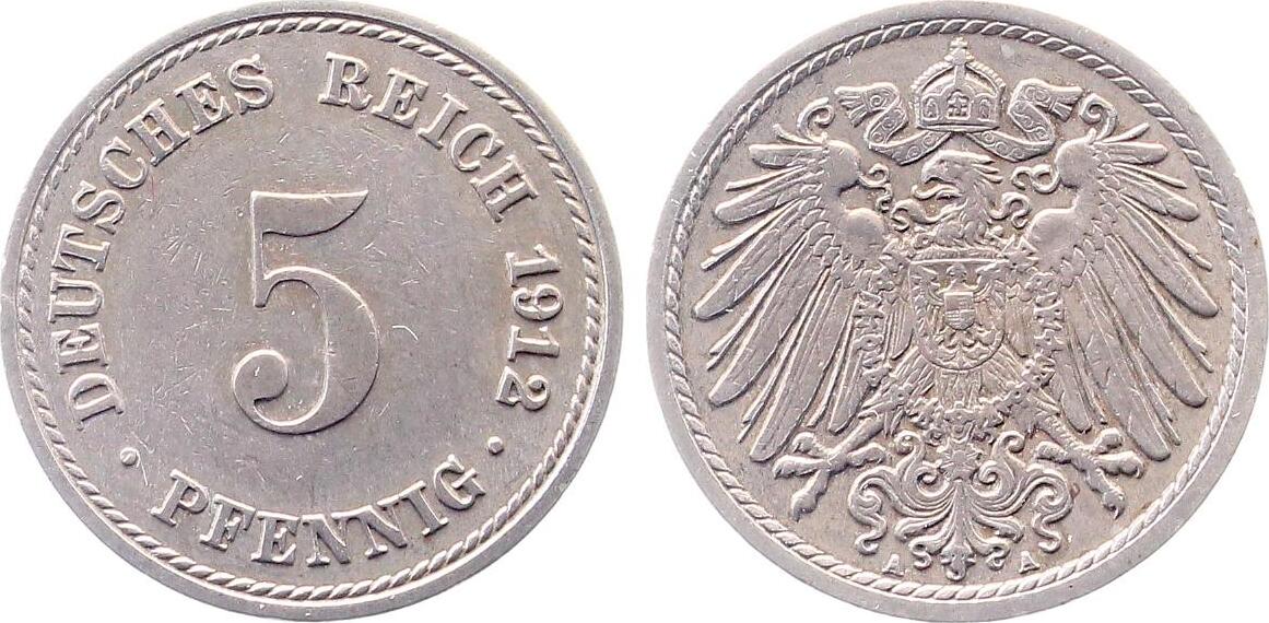 5 Pfennig 1912 A vz J012