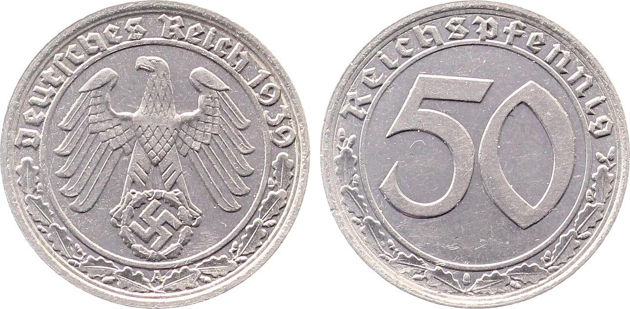 50 Pfennig 1939 A prfr/f.prfr Lichtenrader Prägung