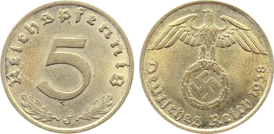 5 Pfennig 1938 J J363 Drittes Reich