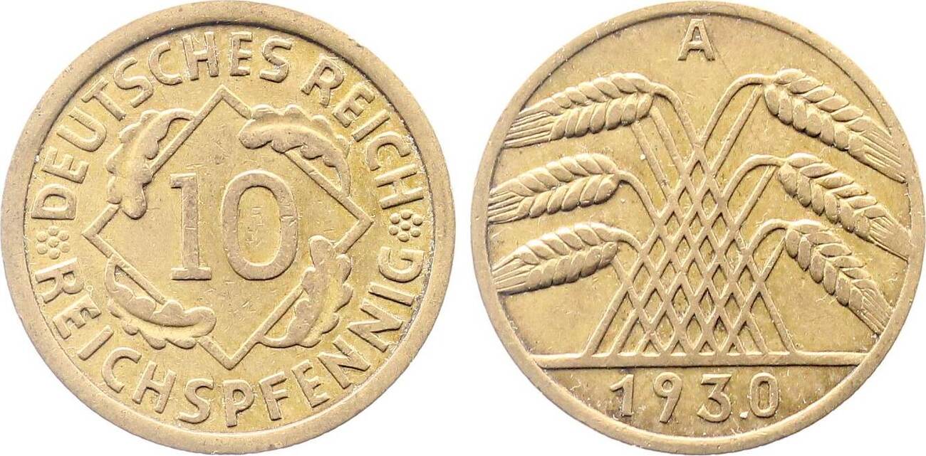 10 Reichspfennig 1930 A vz/ss J317