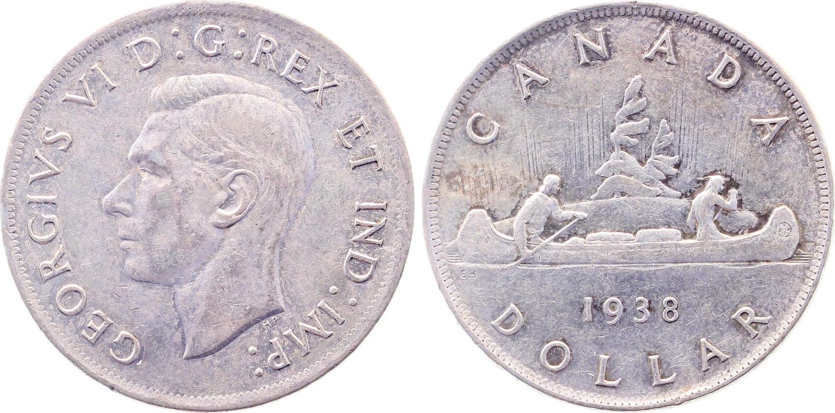 1 Dollar Canada 1938 Kanu SS/VZ,