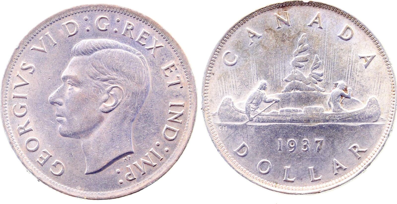 1 Dollar Canada 1937 fast vorzüglich almost EF