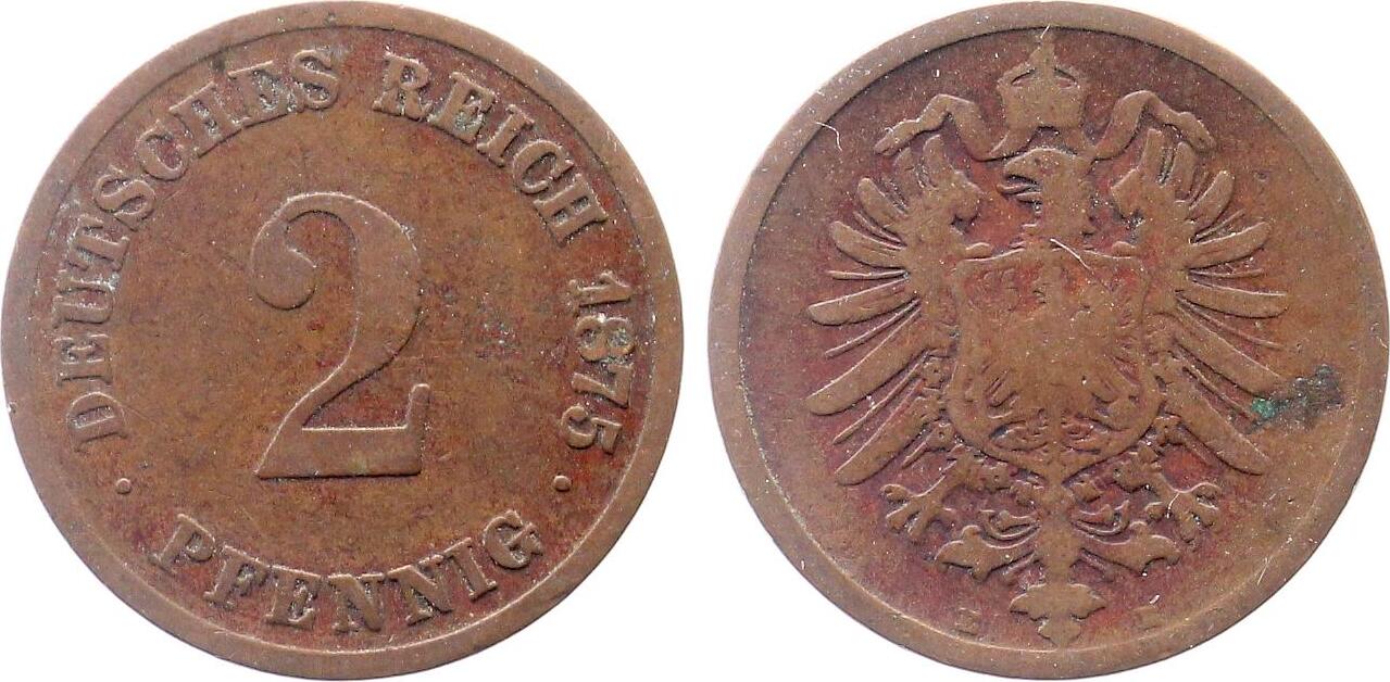 2 Pfennig 1875 E s/ss J002 s/ss