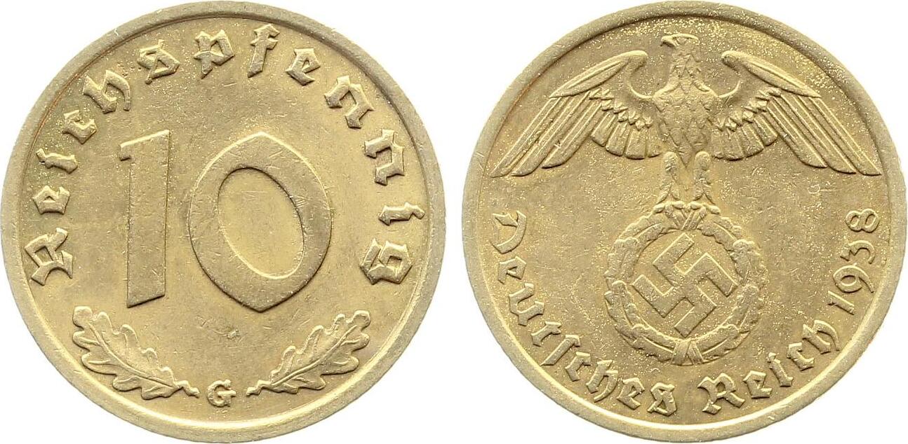 10 Pfennig 1938 G J364 Drittes Reich