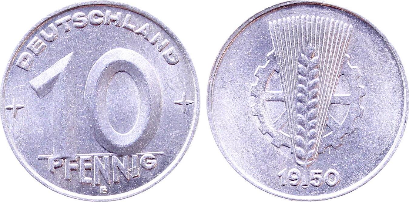 10 Pfennig DDR 1950 E J1503 bfr / f prfr