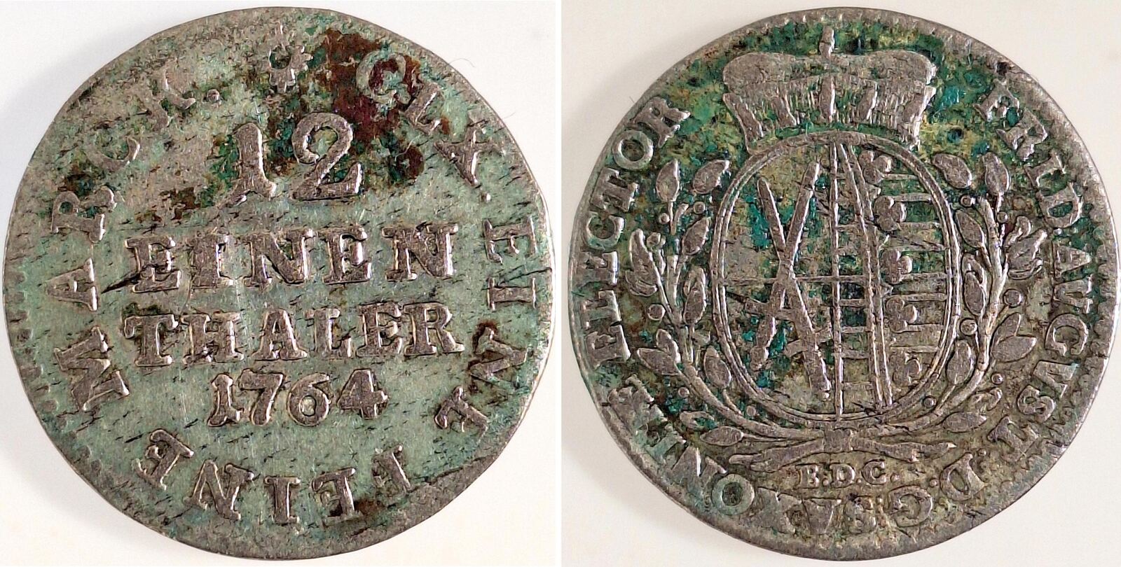 1/12-Taler Sachsen 1764 ss Doppelgroschen Fr. August