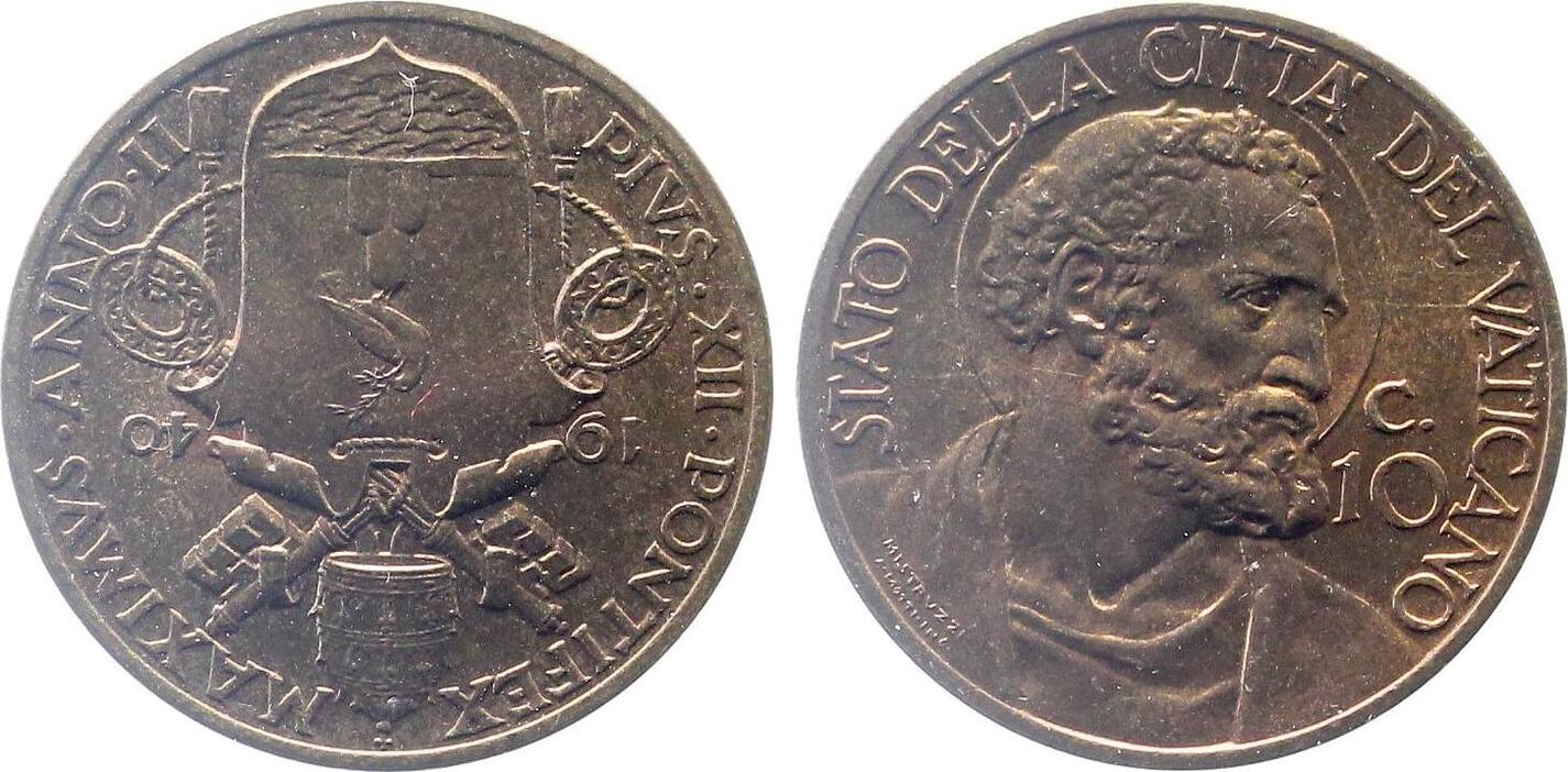 10 Centesimi 1940 Vatikan, stgl !!! TOP