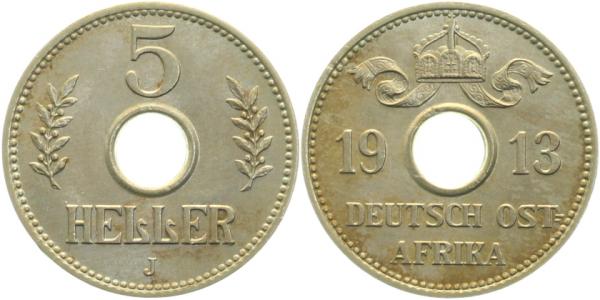 5 Heller Lochgeld 1913 J718 DOA f prfr