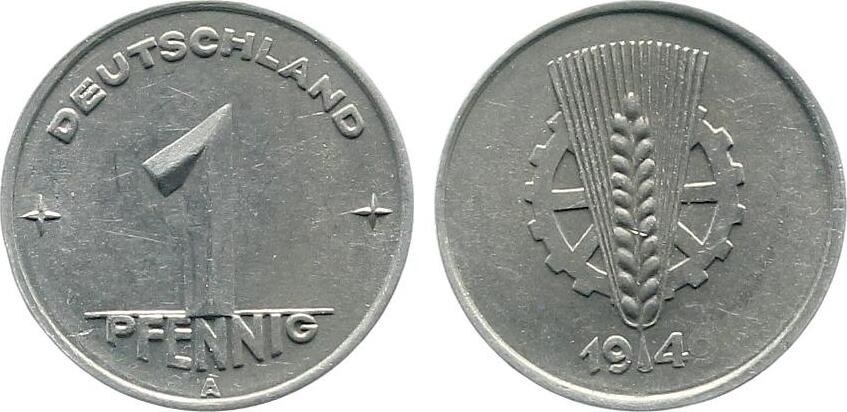 1 Pfennig DDR | | Jahreszahl unvollständig 194-
