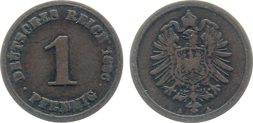 1 Pfennig 1886 A J001 Gedenkmünzen ss