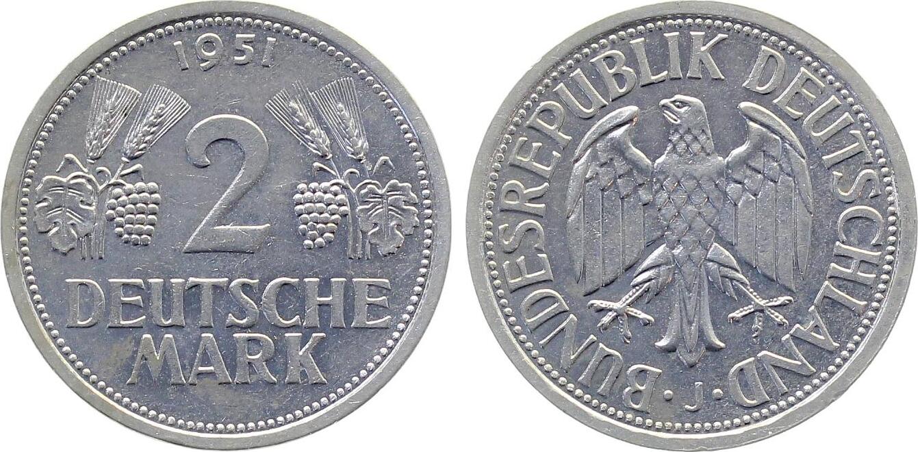 2 DM 1951 J Ähren J386 vz/bfr