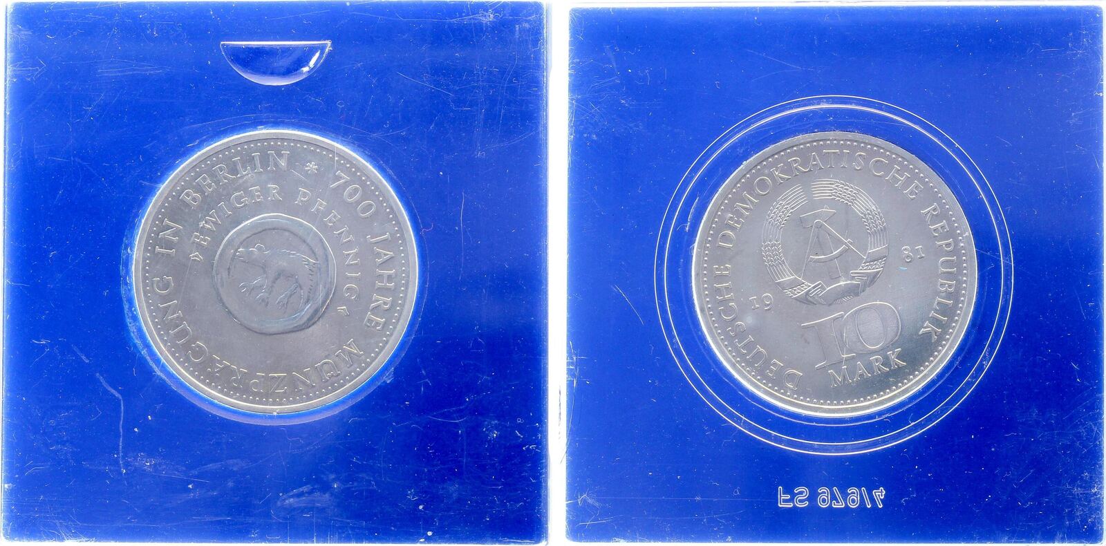 10 Mark 700 Jahre Münzprägung in Berlin 1981 A Exportqualität