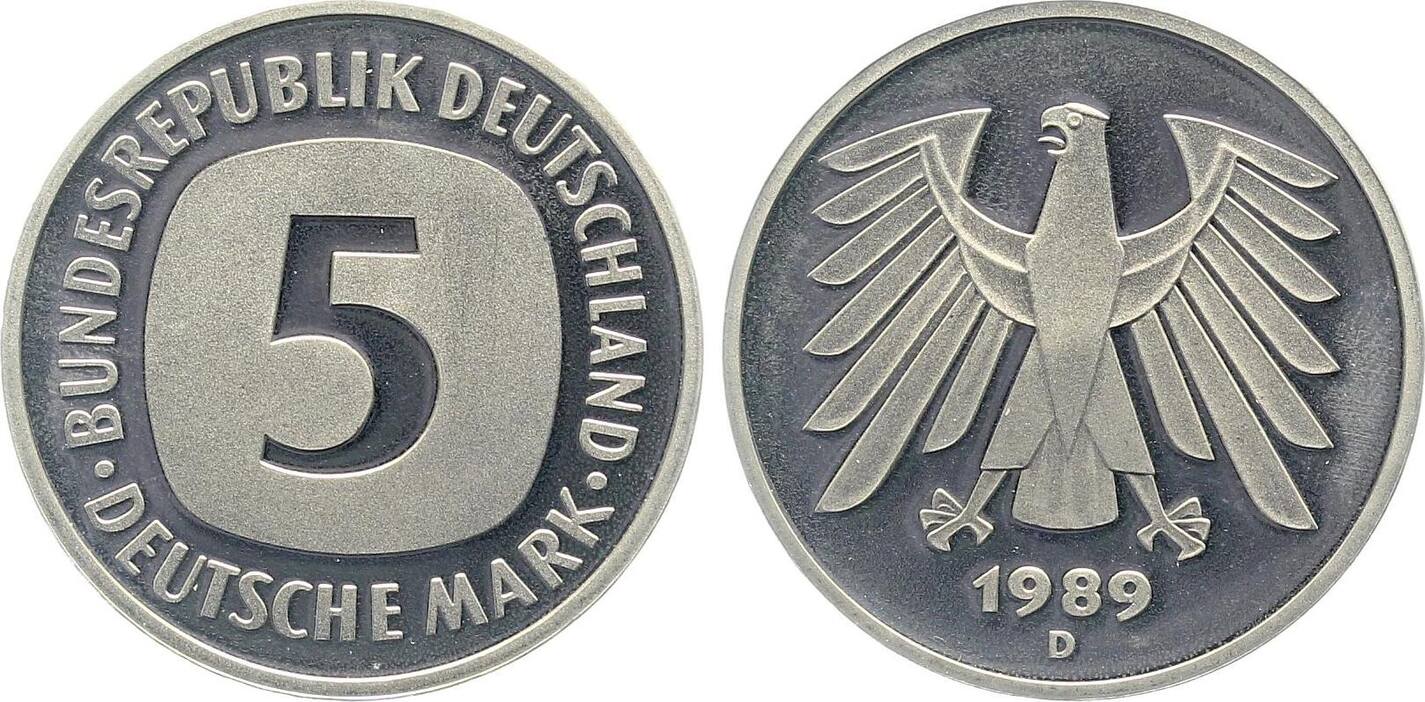 5 DM 1989 D PP Proof J415
