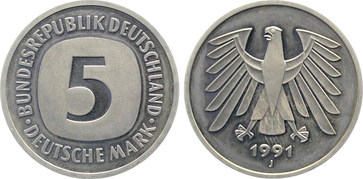5 DM 1991 J PP Proof J415
