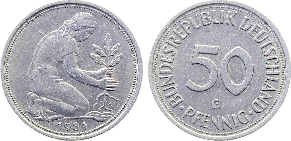 50 Pfennig 1981 G Lichtenrader Prägung J384