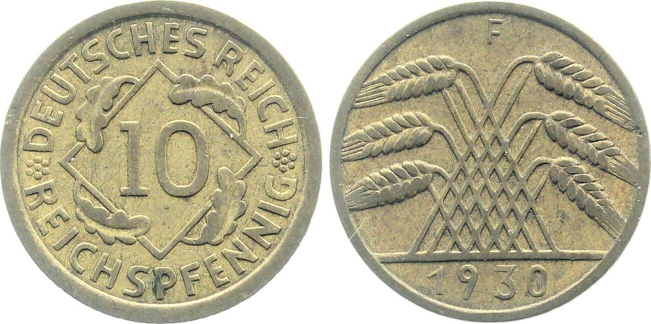 10 Reichspfennig 1930 F ss+ J317