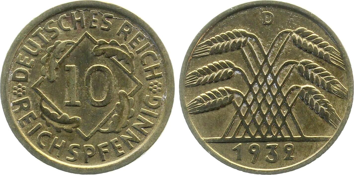 10 Reichspfennig 1932 D vz J317