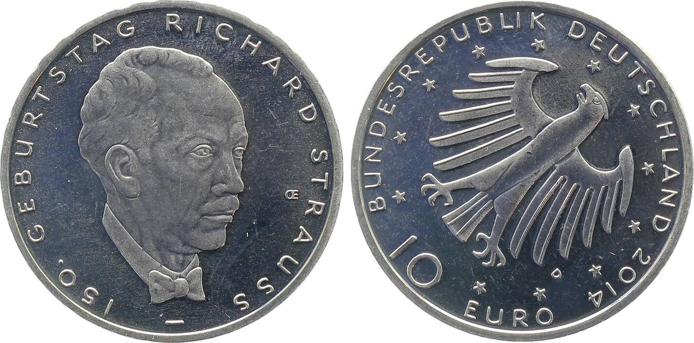 10 Euro Strauss 1914 D Stempeldrehung 45°