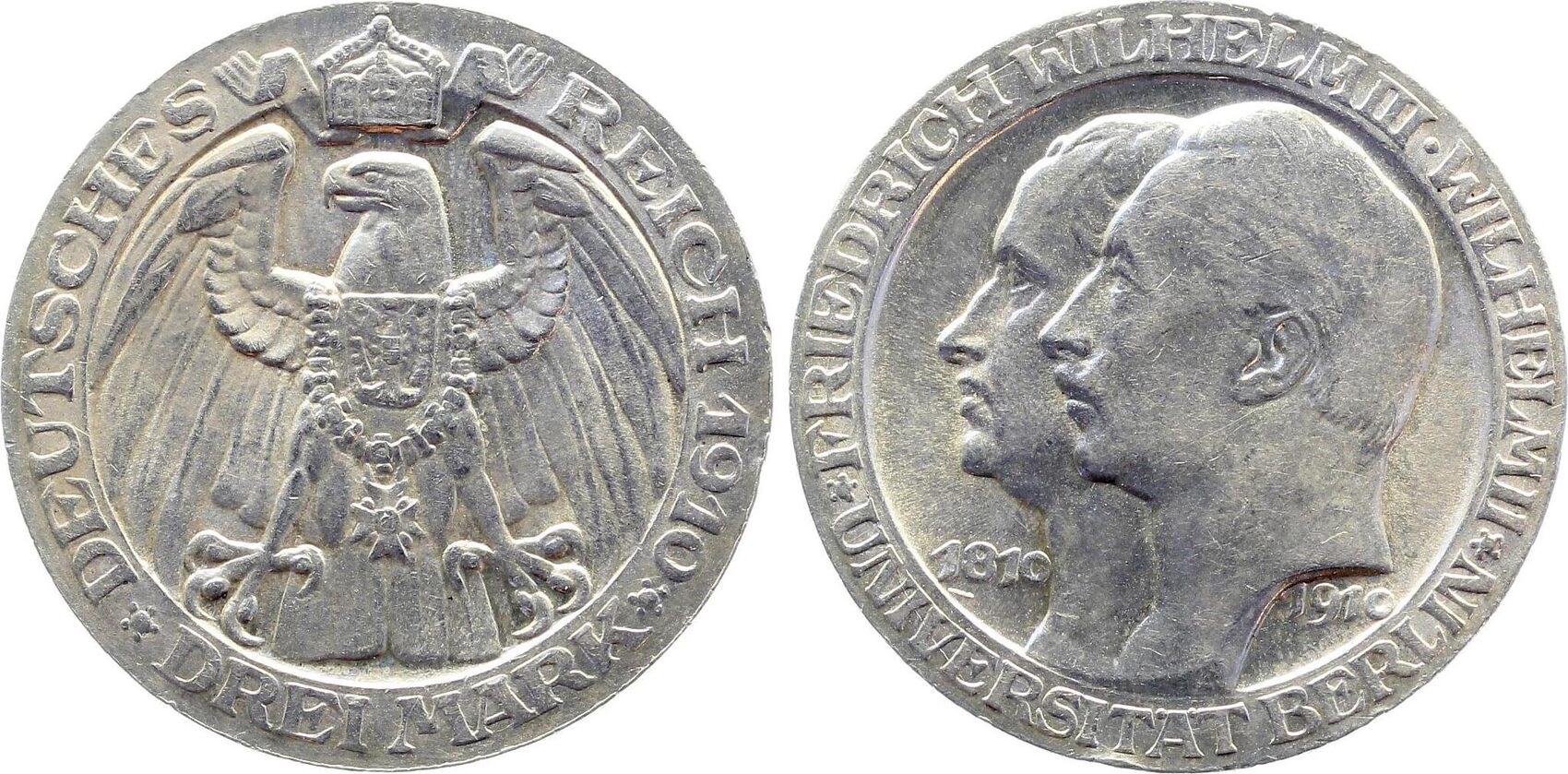 3 Mark 1910 A Friedrich Wilhelm III Universität Berlin J107