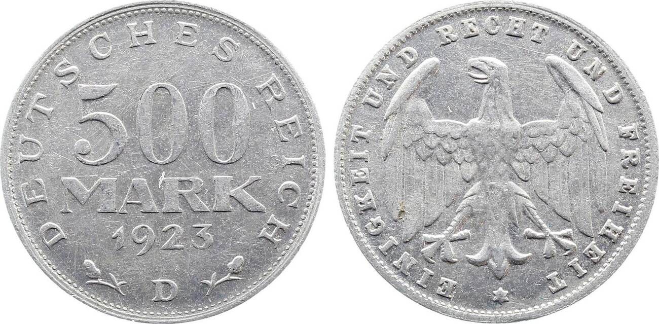 500 Mark 1923 D vorzüglich