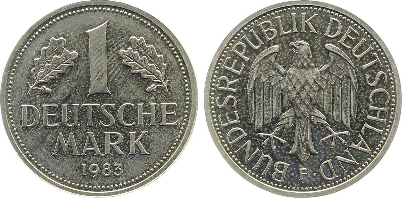 1 DM 1983 F PP schöne Patina!!