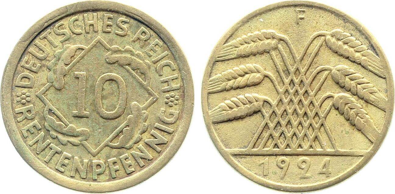 10 Pfennig 1924 F ss-