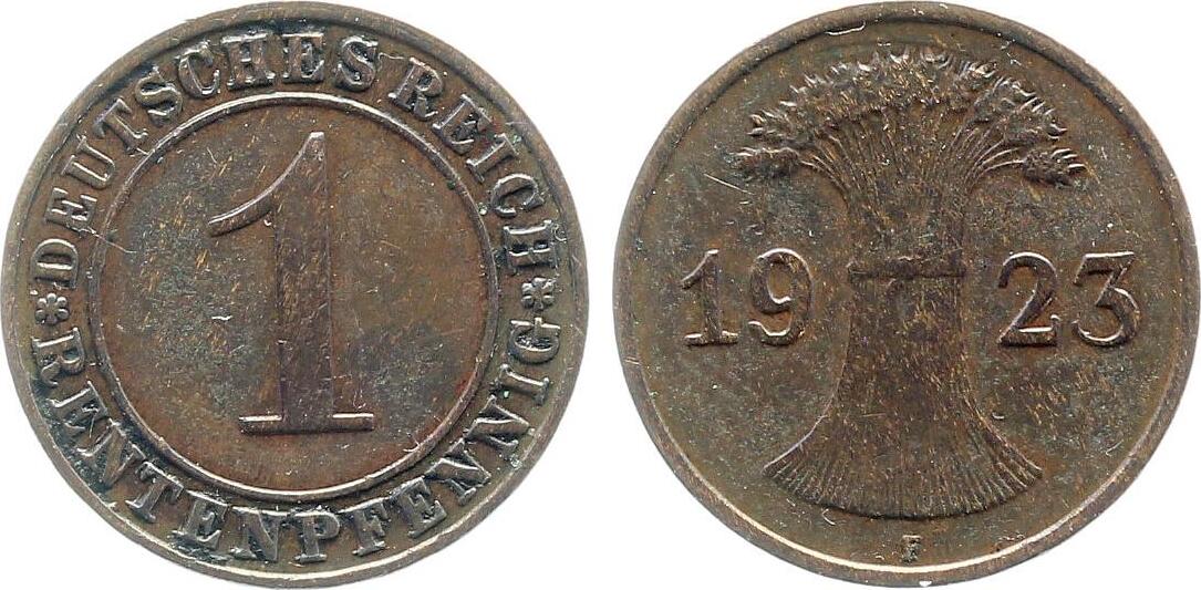 1 Pfennig 1923 F ss/vz