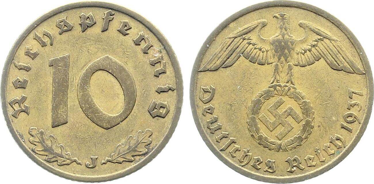 10 Pfennig 1937 J J364 Drittes Reich