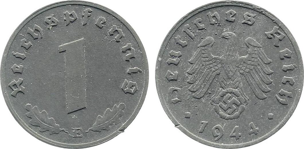 1 Pfennig 1944 E ss/vz