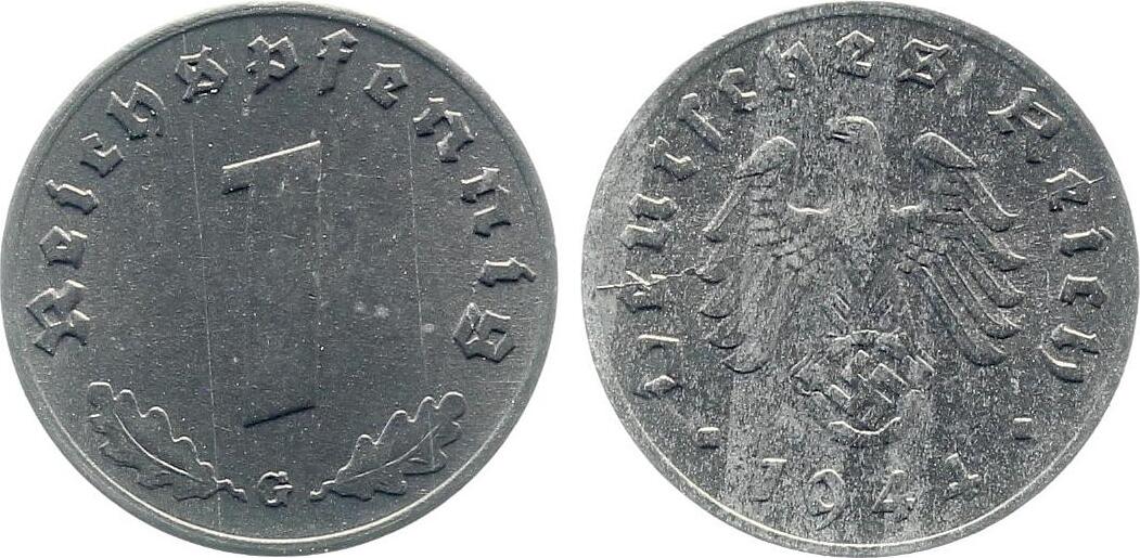 1 Pfennig 1944 G prfr.fein