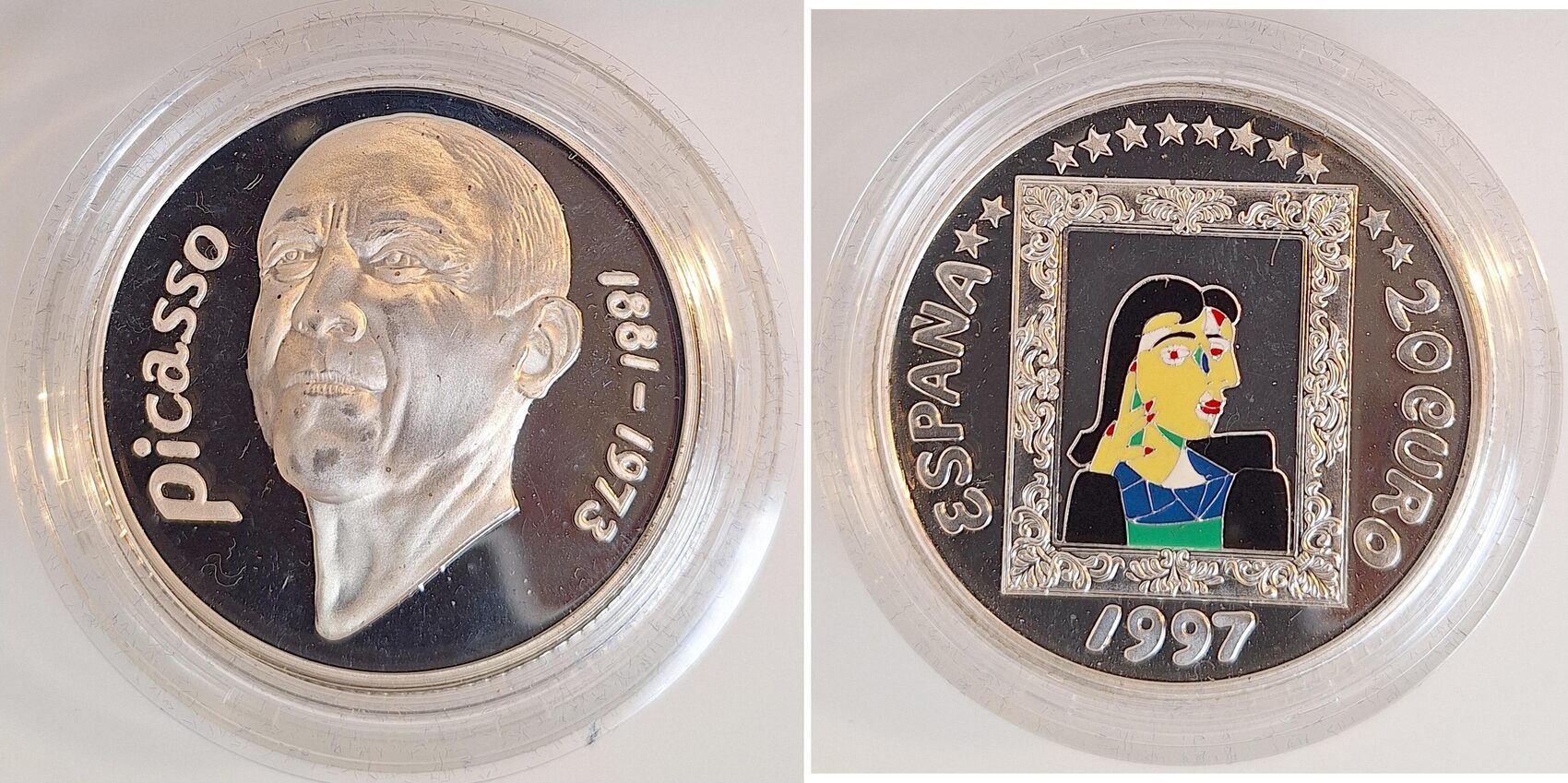 20 Euro Spanien 1997 Piedfort Dickabschlag Picasso Proof