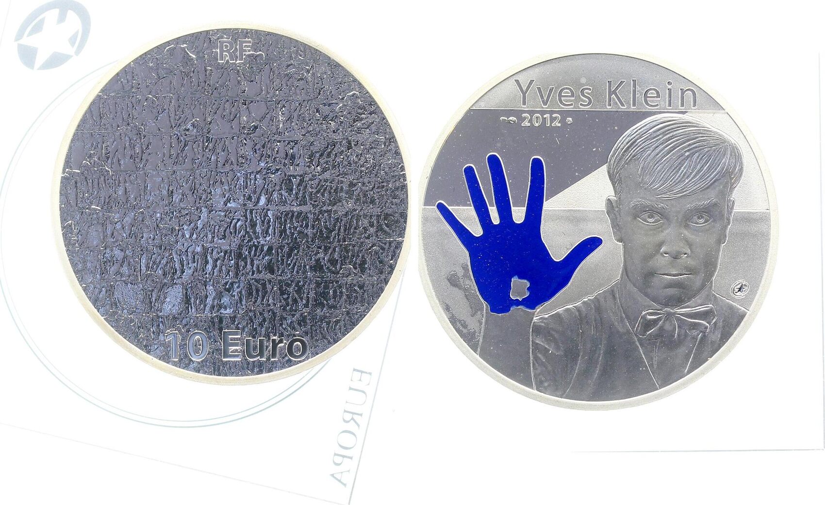10 Euro 2012 "Blaue Hand" Yves Klein Proof Silber 900/1000