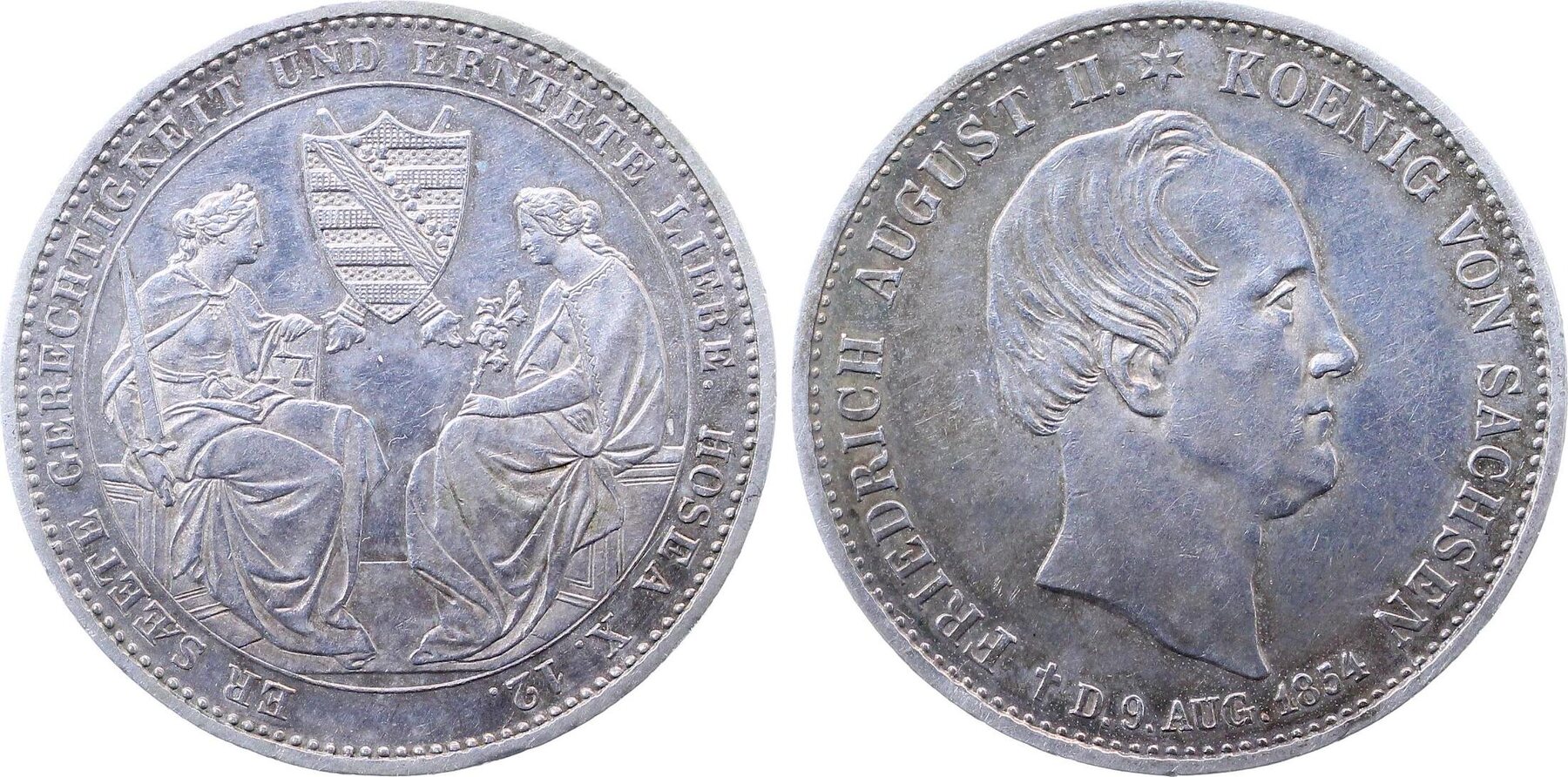 Sterbetaler Sachsen 1854 Erstabschlag Kahnt 452 AKS 117