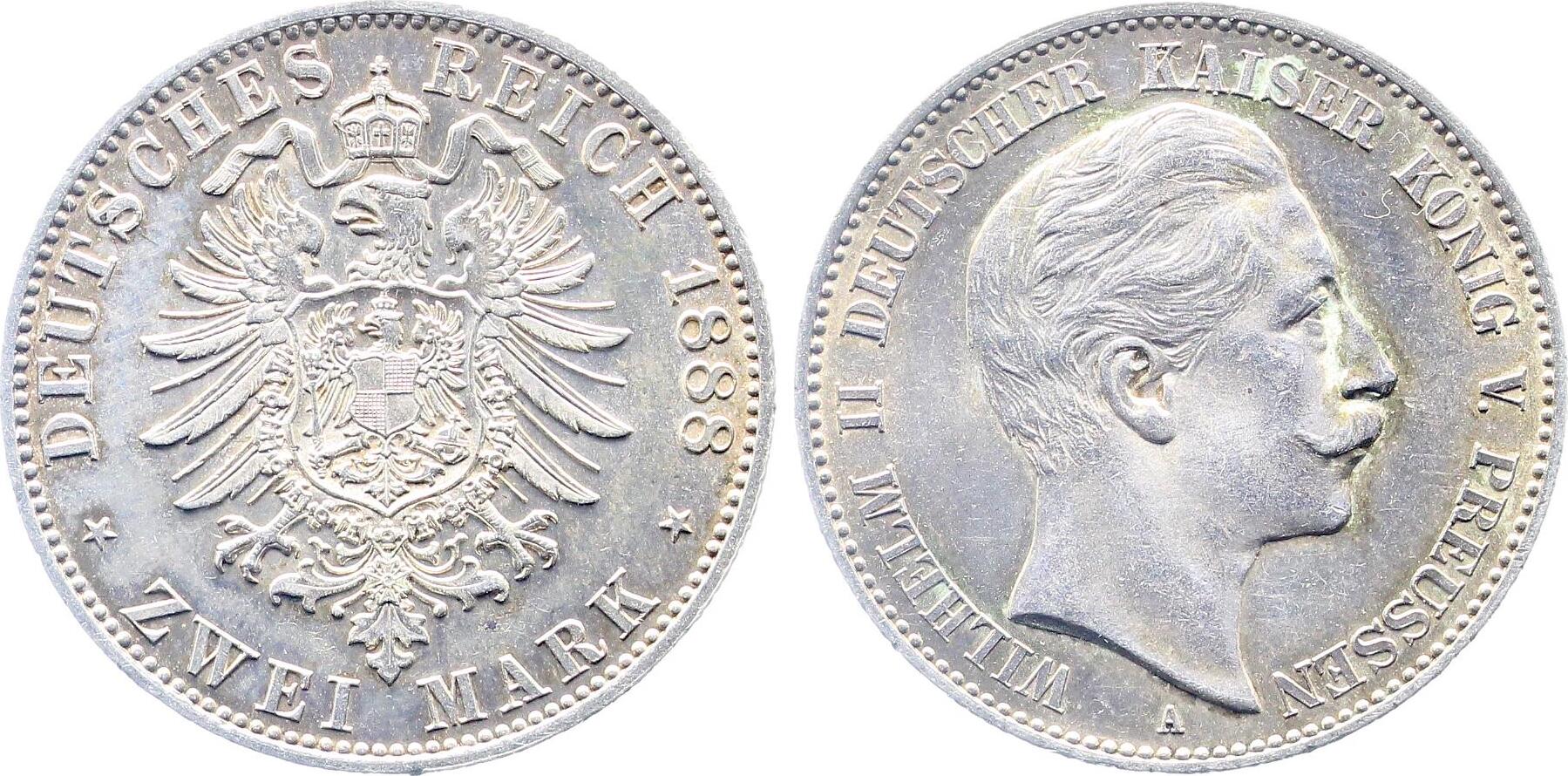 2 Mark 1888 A Preussen J090 Archiv Franquinet