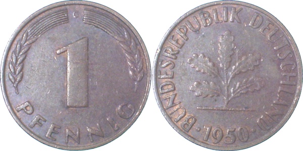 1 Pfennig 1950 G ss+ Epa-11V3 ss+
