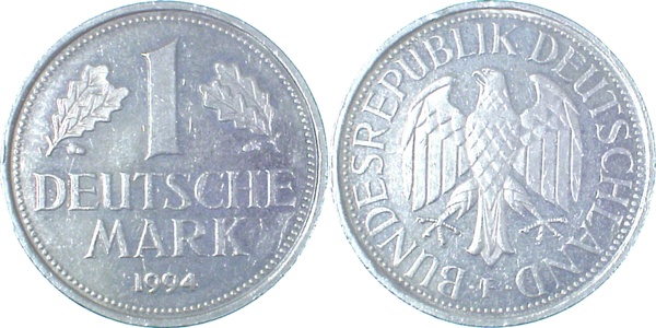 1 DM 1994 F ss+ geschwungenes F Ngb 171 2 ss+ 1 DM