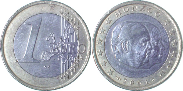 1 Euro Monaco 2001 Euro 1 Euro