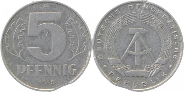 5 Pfennig DDR 75A 2xzainende ss kl Rf J1509 ss 5 Pfennig