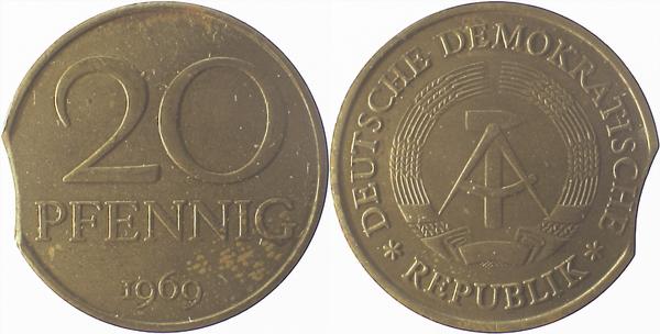 20 Pfennig DDR 1969 vz Zainende J1511a vz 20 Pfennig