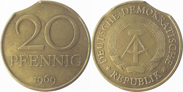 20 Pfennig DDR 1969 dopp Zainende J1511b 20 Pfennig