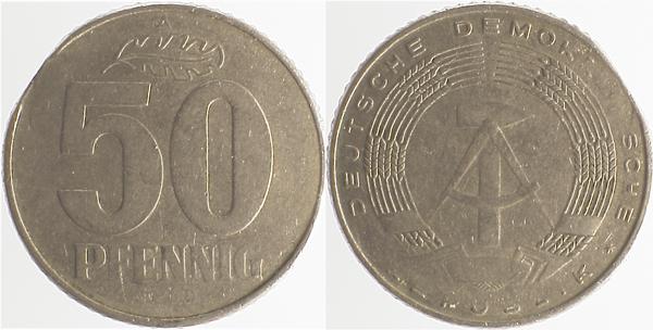 50 Pfennig DDR ohne Jsz Zainende J1512 50 Pfennig