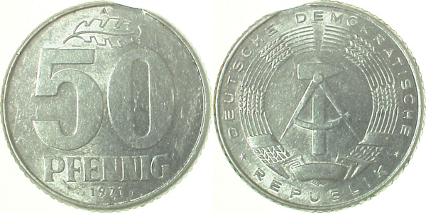 50 Pfennig DDR 71A kl Zainende vz- J1512 vz- 50 Pfennig
