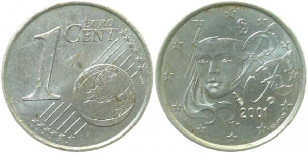1 Cent 2001 Frankreich unplattiert bfr