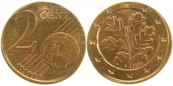 2 Cent 2007 auf 1 Cent extrem selten