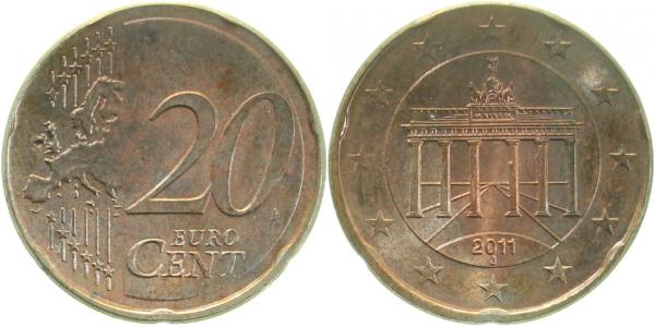 20 Cent 2011 auf 5 Cent Rohling Deutschland