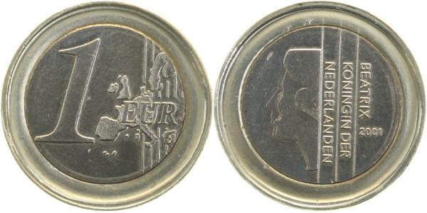 1 Euro 2001 NL falsches Material 6,6 g J488